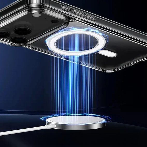 Mágneses tok TPU + akril iPhone 17 Pro készülékhez (kompatibilis a MagSafe készülékkel)