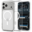 Spigen Ultra Hybrid MagSafe tok iPhone 17 Pro készülékhez, átlátszó / fehér