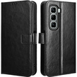 Pattintható tok a Infinix Hot 50 Pro 4G, Crazy Horse Wallet, fekete