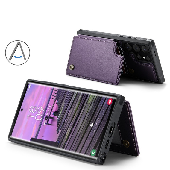 CASEME flip tok Samsung Galaxy S25 Ultra, Litchi Wallet, lila