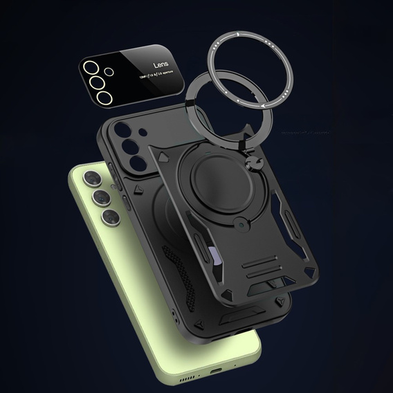 Páncélozott tok a Honor Magic 6 Lite 5G készülékhez, Magnetic Ring, fekete