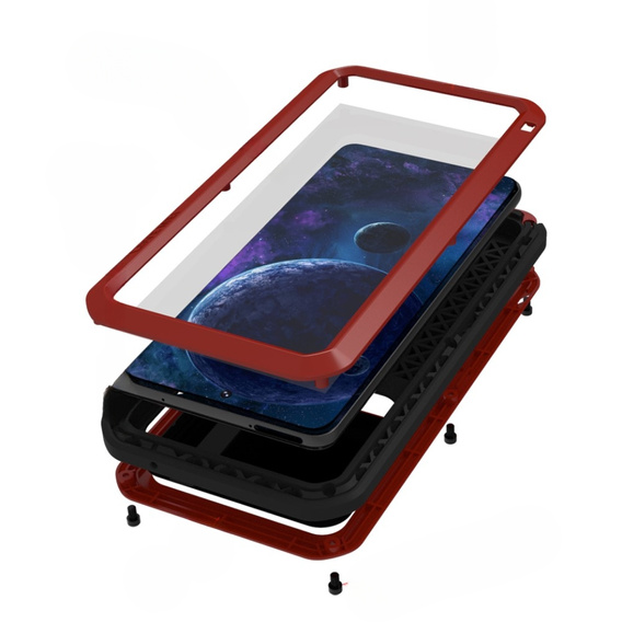 Love Mei Telefontok a Samsung Galaxy A52/A52s, armored with glass, piros