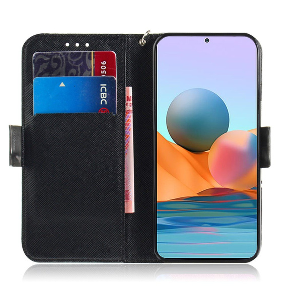 Pattintható tok a Xiaomi Redmi Note 10 Pro, Wallet, kék