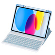 Billentyűzet tok iPad 11" 2025 A16 (11 gen.) / iPad 10.9" 2022 (10 gen.), Rotary 360° Leather, világoskék