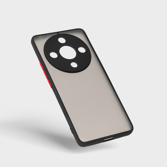 Szilikon tok Honor Magic 6 Lite 5G, kamera védelemmel, átlátszó / fekete