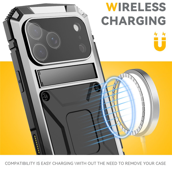 R-JUST tok állvánnyal és beépített üveggel iPhone 17 Pro készülékhez