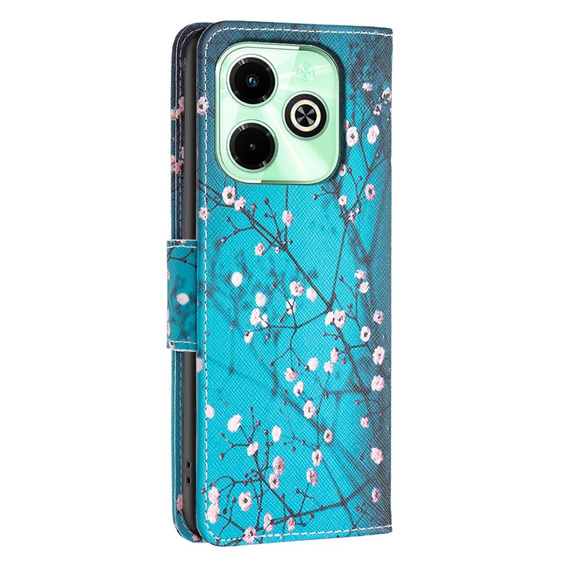 Pattintható tok a Infinix Hot 40i, Wallet, Sakura kék