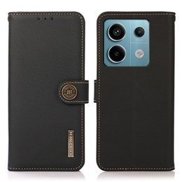 KHAZNEH RFID tok Xiaomi Redmi Note 13 Pro 5G, Litchi textúra, fekete