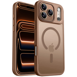 Tok iPhone 16 Pro-hoz, MagSafe, ERBORD Matt Case, desert titanium + képernyőüveg