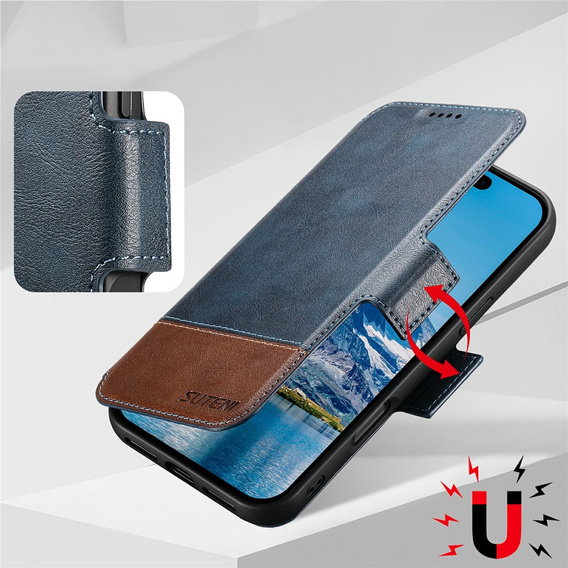 2 az 1-ben flip tok iPhone 17 Pro Max készülékhez, SUTENI, MagSafe-hoz, kék