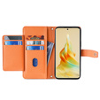 Pattintható tok a Oppo Reno8 T 4G, Wallet Zipper Pocket, narancssárga