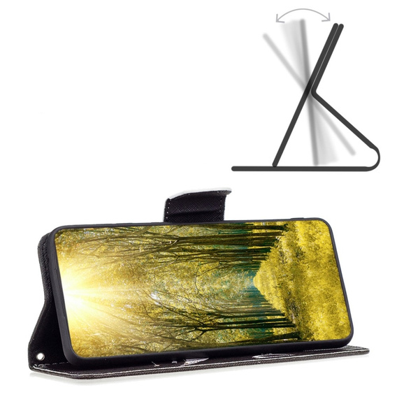 Pattintható tok a Infinix Hot 30, Wallet, Don't Touch My Phone, fekete