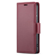 Tok Realme C67 4G, ERBORD Glossy Litchi, pénztárca patenttal, piros