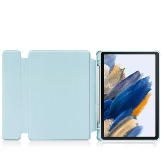 Billentyűzet tok Samsung Galaxy Tab A9+, Rotary 360° Leather, világoskék