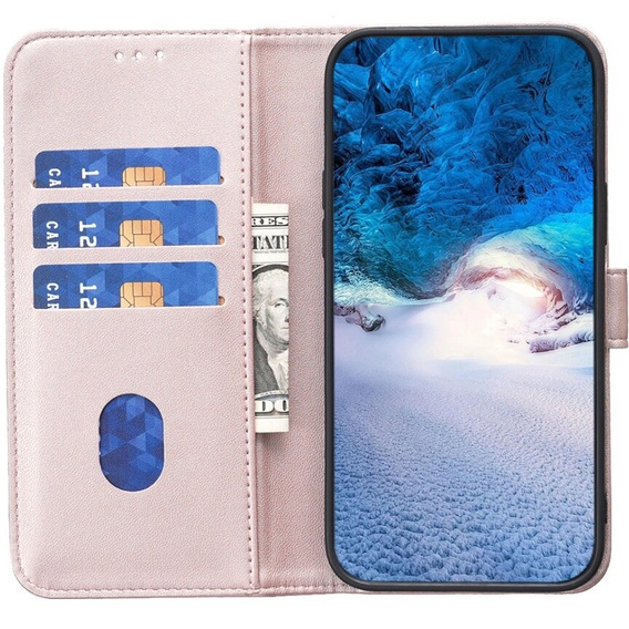 Pattintható tok a Samsung Galaxy A55 5G,BINFEN Wallet, rózsaszín