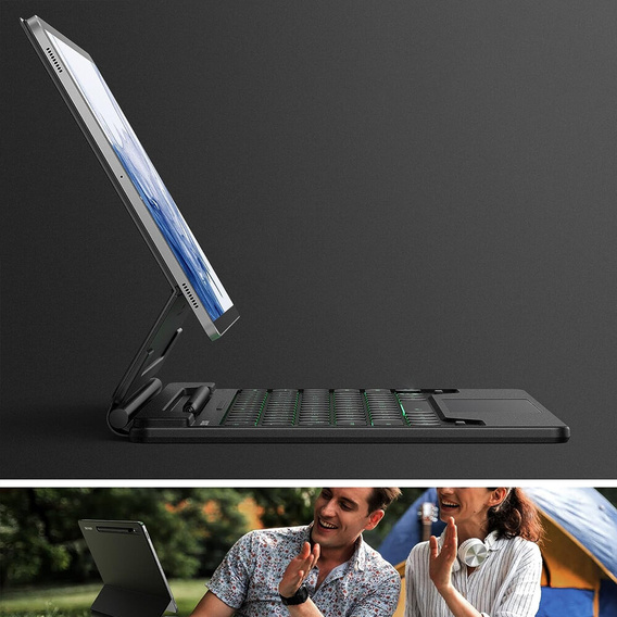 Billentyűzet tok Samsung Galaxy Tab S10+/S9 FE+ Plus/S9+/ S8+/ S7+/ S7 FE, Dexnor Magnetic Keyboard Touchpad, fekete