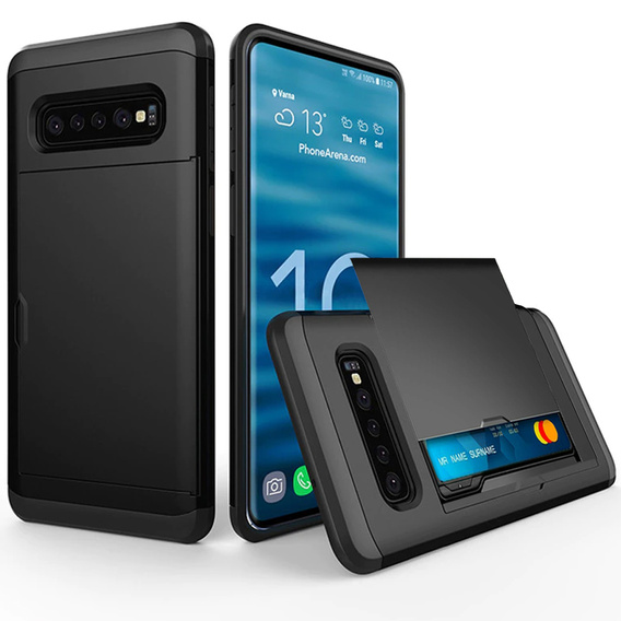 Telefontok a Samsung Galaxy S10, Sliding Card Holder, fekete
