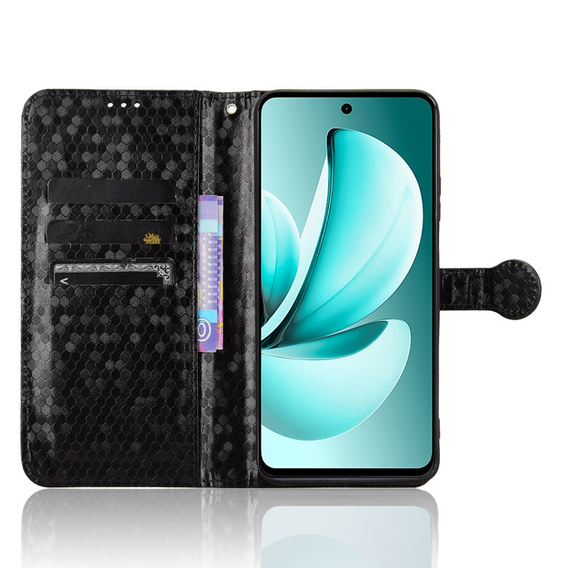 Flap tok Realme C71, Wallet Rhombus, fekete