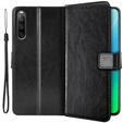 Pattintható tok a Sony Xperia 10 IV, Wallet, fekete