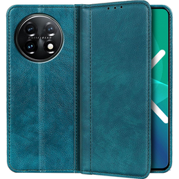Pattintható tok OnePlus 11 5G, Split Leather, zöld