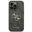 GUESS Telefontok a iPhone 14 Pro, 4G Big Metal Logo, szürke