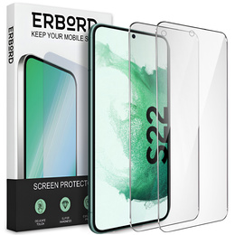 2x edzett üveg a Samsung Galaxy S22, ERBORD 9H Hard Glass a képernyőn