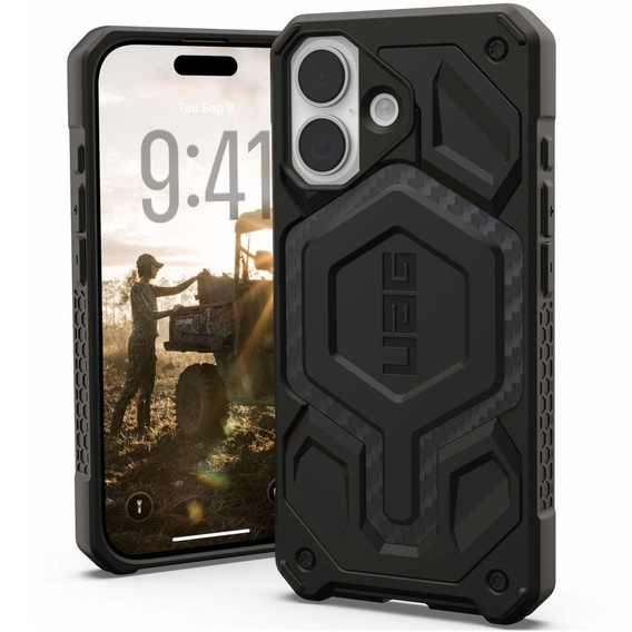 Urban Armor Gear Telefontok a iPhone 15 Plus, Monarch Pro Kevlar MagSafe, fekete