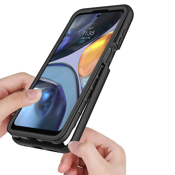Tok Motorola Moto G22 készülékhez, Shockproof, fóliával, kék
