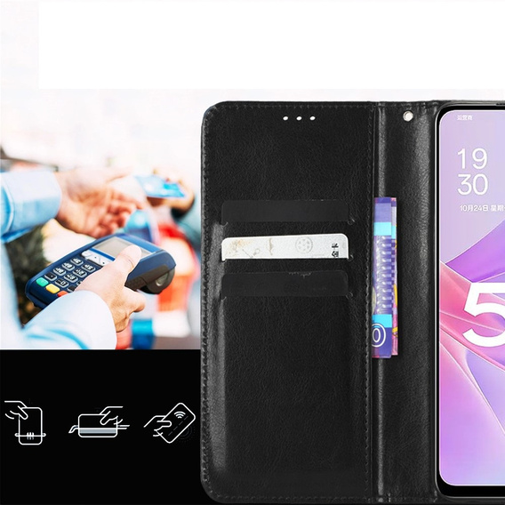 Pattintható tok a Infinix Hot 30, Crazy Horse Wallet, fekete