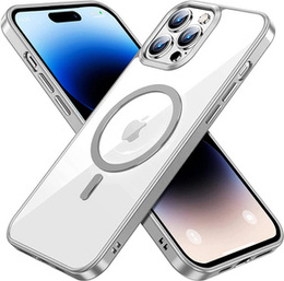Telefontok a iPhone 14 Pro, ERBORD Hybrid MagSafe Case, ezüst