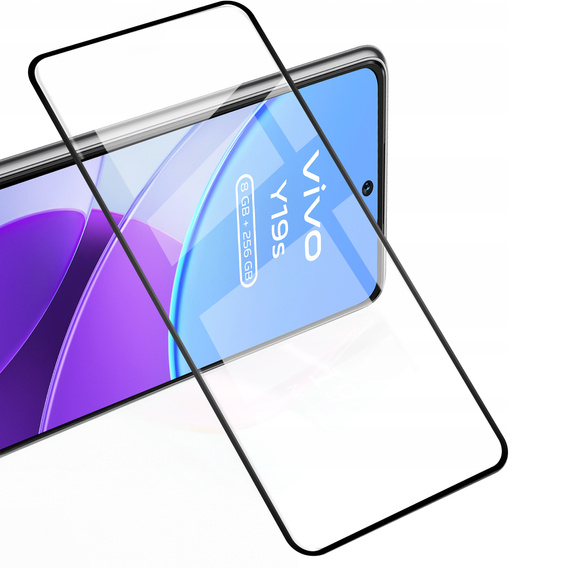 3D edzett üveg Vivo Y19s készülékhez, fekete keret