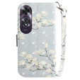 Pattintható tok a Oppo A60, Wallet, Magnolia Flowers szürke