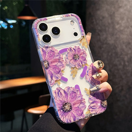 Mágneses tok virágos lézeres mintával iPhone 17 Pro-hoz