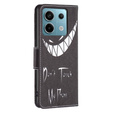 Pattintható tok a Xiaomi Redmi Note 13 Pro 5G, Wallet, Don't Touch My Phone fekete
