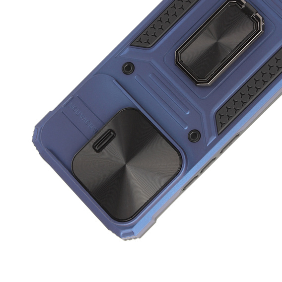 Páncélozott tok Xiaomi Redmi Note 13 Pro 5G, CamShield Slide, kék + edzett üveg 9H