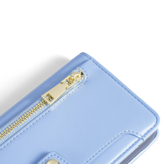Pattintható tok a Samsung Galaxy A54 5G, Wallet Zipper Pocket, kék