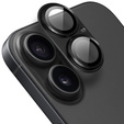 Fényképezőüveg iPhone 16 / 16 Plus készülékhez, fekete fém borítással ERBORD