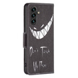 Pattintható tok a Samsung Galaxy A35 5G, Wallet, Don't Touch My Phone fekete