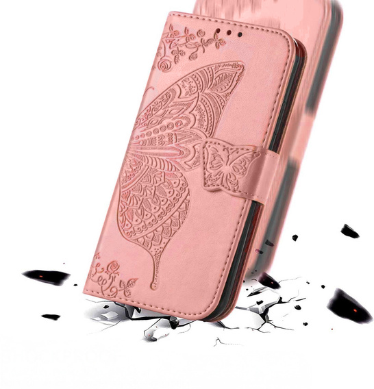 Pattintható tok a Realme C71, Butterfly, rózsaszín rose gold