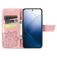 Pattintható tok a Xiaomi 14T Pro, Butterfly, rózsaszín rose gold