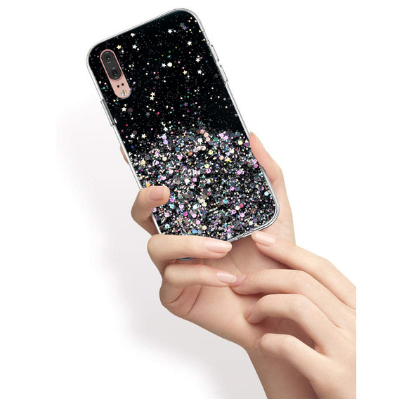 Telefontok a Huawei P20, Glittery, fekete