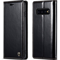 CASEME flip tok Samsung Galaxy S10, Waxy Textured, fekete