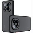 Szilikon tok Xiaomi Redmi Note 14 Pro+ 5G, kamera védelemmel, átlátszó / fekete + 9H edzett üveg