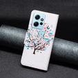 Pattintható tok a Xiaomi Redmi Note 12 4G, Wallet, colorful tree , fehér