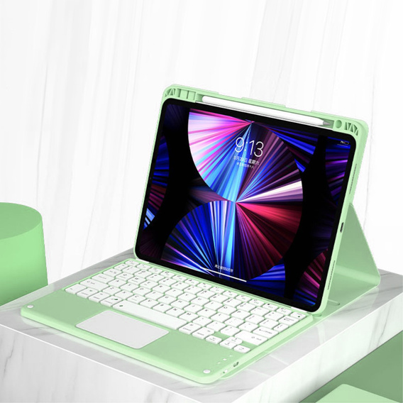 Tok + billentyűzet iPad Air 10.9 4 2020 / 5 2022, Touchpad, zöld