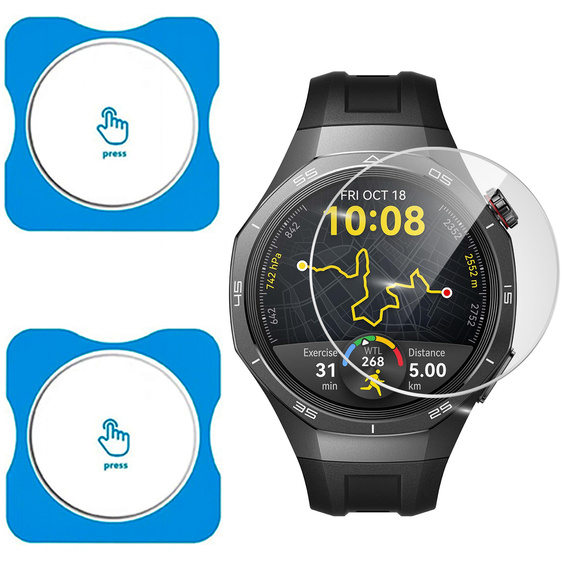 2x ERBORD edzett üveg a Huawei Watch GT 5 Pro 46mm-es órájához, rögzítőkerettel