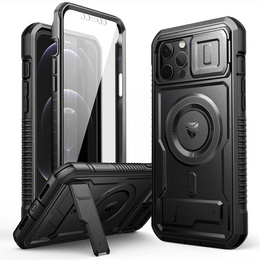 Páncélozott tok iPhone 12 Pro Max készülékhez, Dexnor CamProtect MagSafe, fekete
