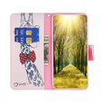 Pattintható tok a Motorola Moto G54 5G, Wallet, giraffe, rózsaszín