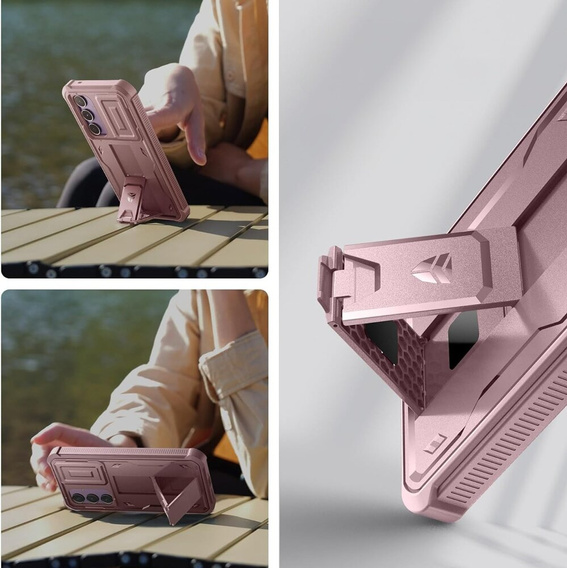 Páncélozott tok a Samsung Galaxy A55, Dexnor Full Body (Two Frames), rózsaszín