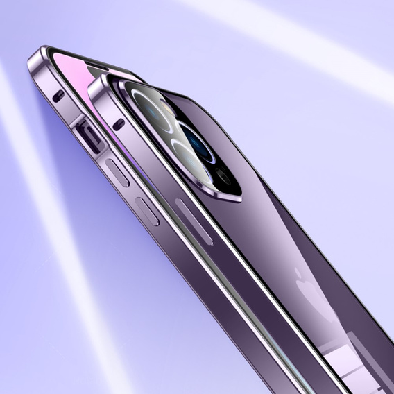 Tok iPhone 15 Pro Max, Magnetic Dual Glass, lila